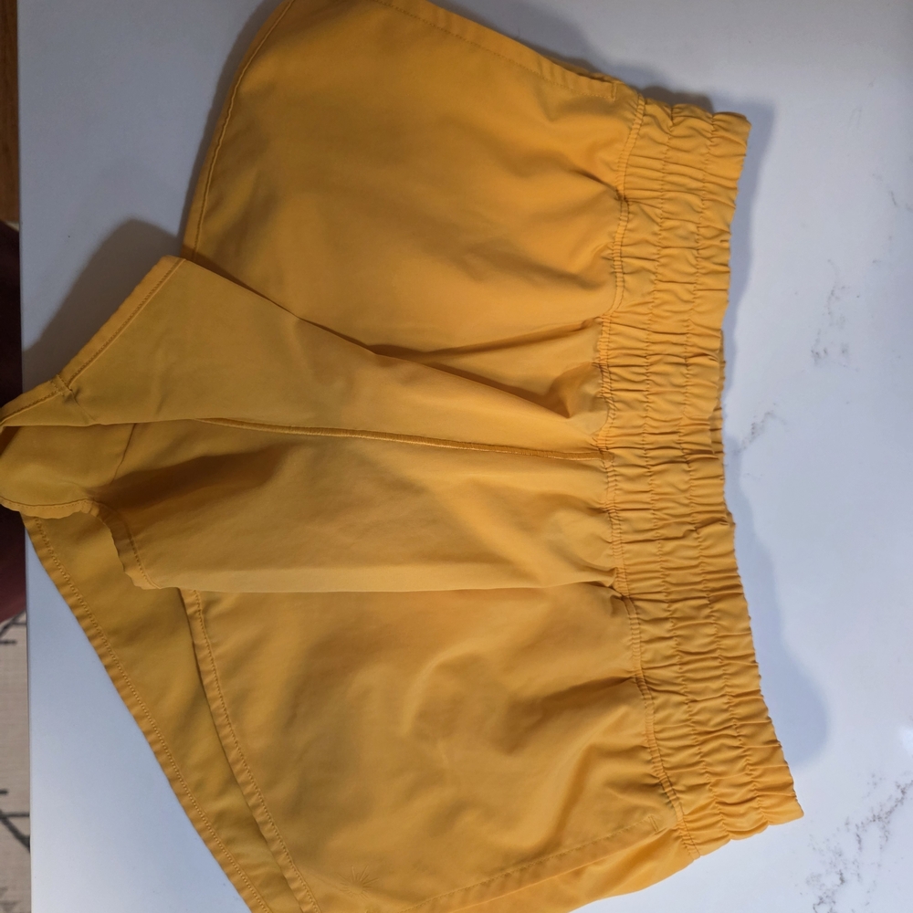 Women’s Orange Elastic Waist Shorts
